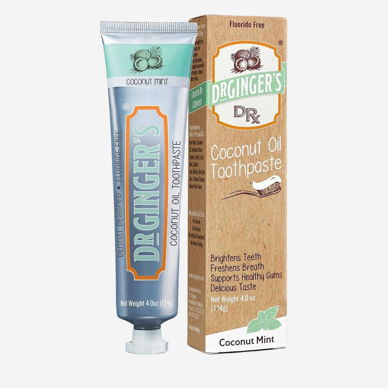 Dr. Ginger's Coconut Oil Toothpaste, All-Natural Oil Pulling & Xylitol for Fresh Breath