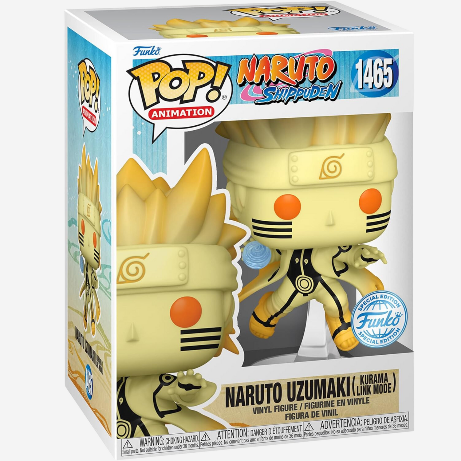 Funko Pop Naruto Shippuden: Naruto Uzumaki Kurama Link Mode Figure (AAA Anime Exclusive)