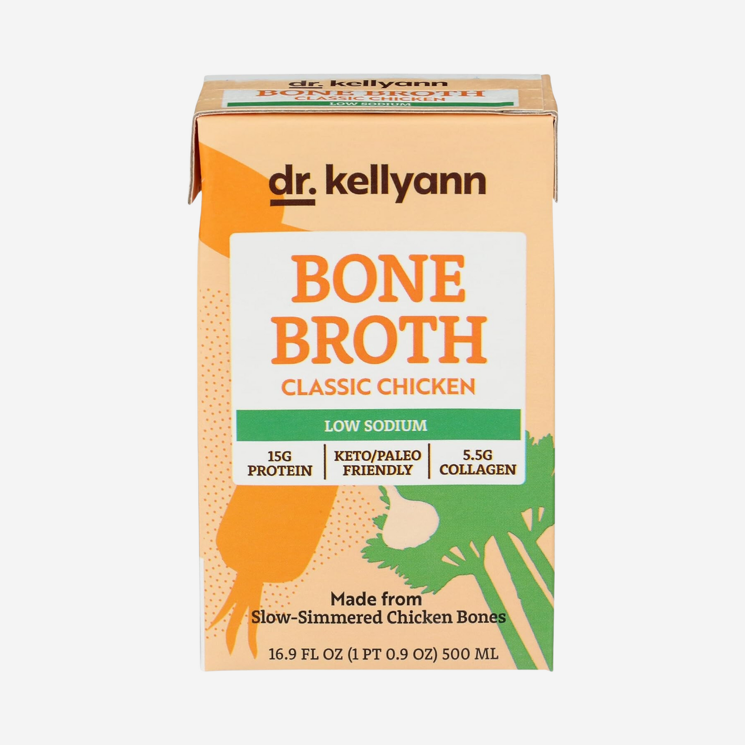 Dr. Kellyann Low Sodium Chicken Bone Broth, 16.9 FZ