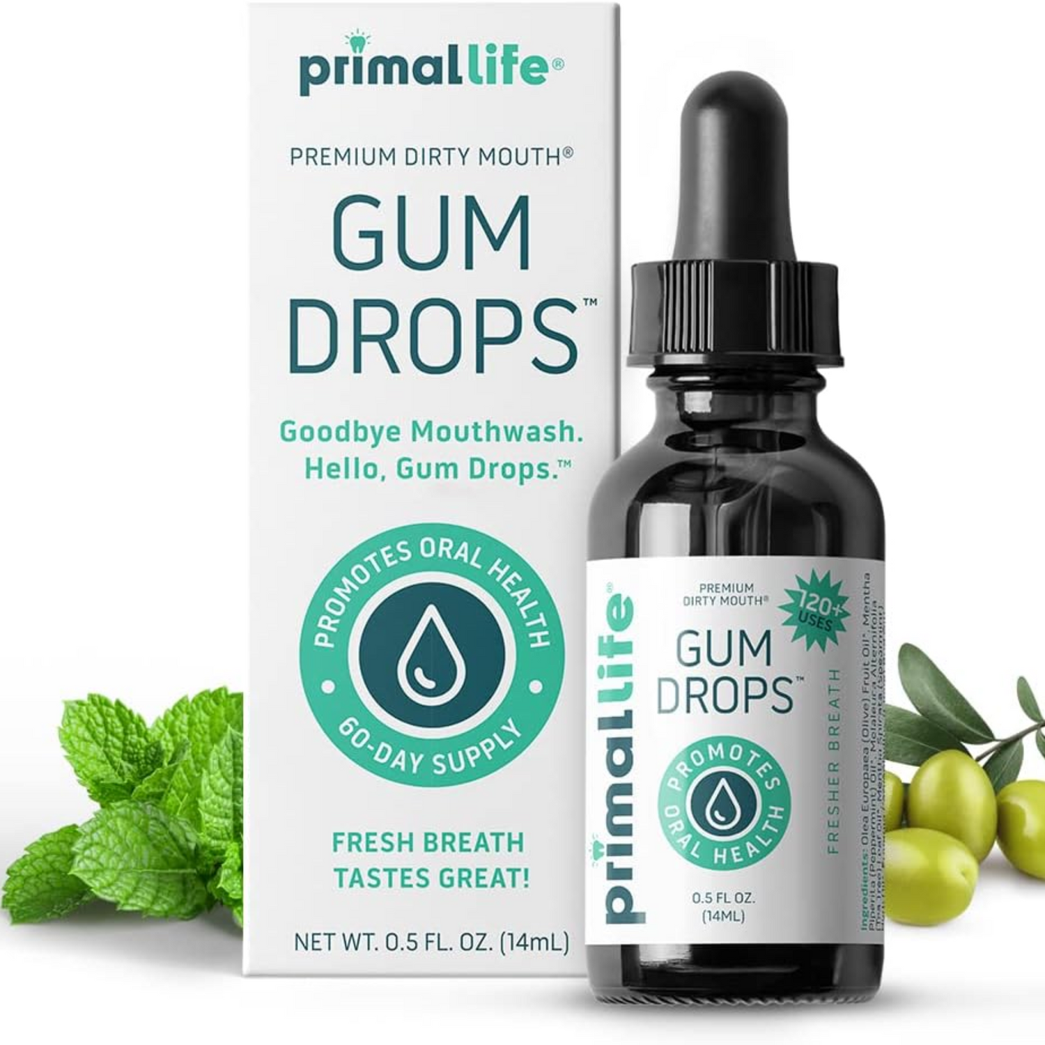 Primal Life Organics - Dirty Mouth Gum Serum, Natural Essential Oils, Promotes Good Breath, Gentle Mouthwash, Supports Good Oral Health