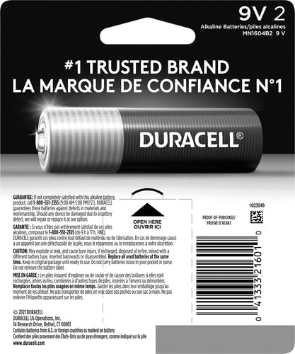 Duracell Coppertop 9V Battery, 2 Count 9 volt