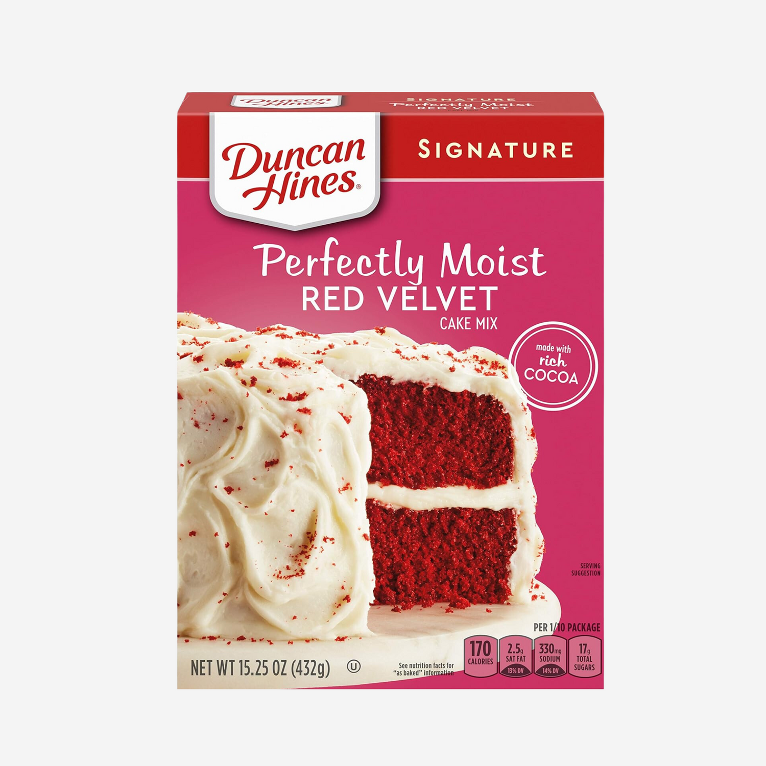 Duncan Hines Signature Perfectly Moist Red Velvet Cake Mix, 15.25 Ounce (Pack of 12)