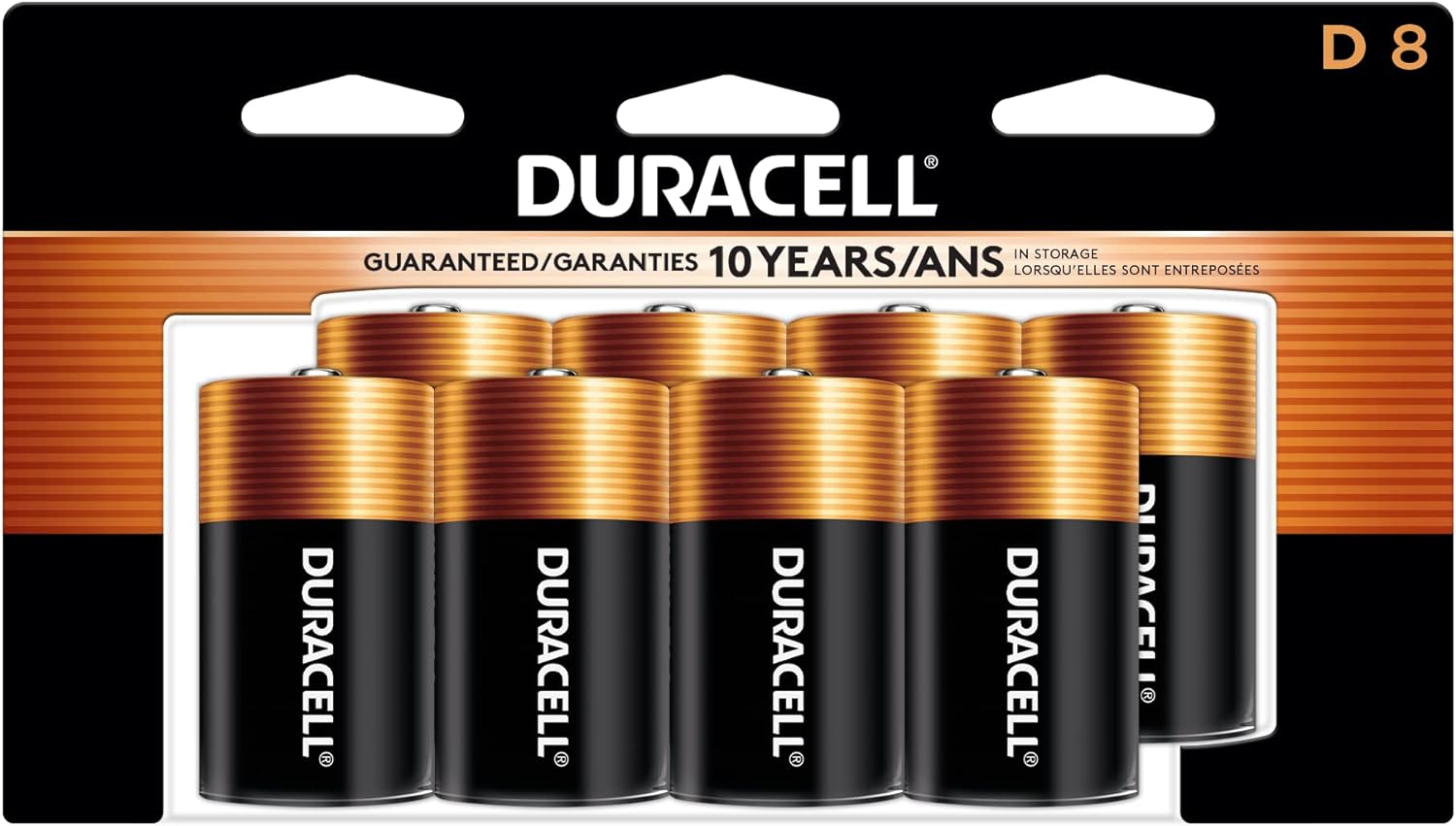 Duracell Coppertop D Batteries 8 Count Pack