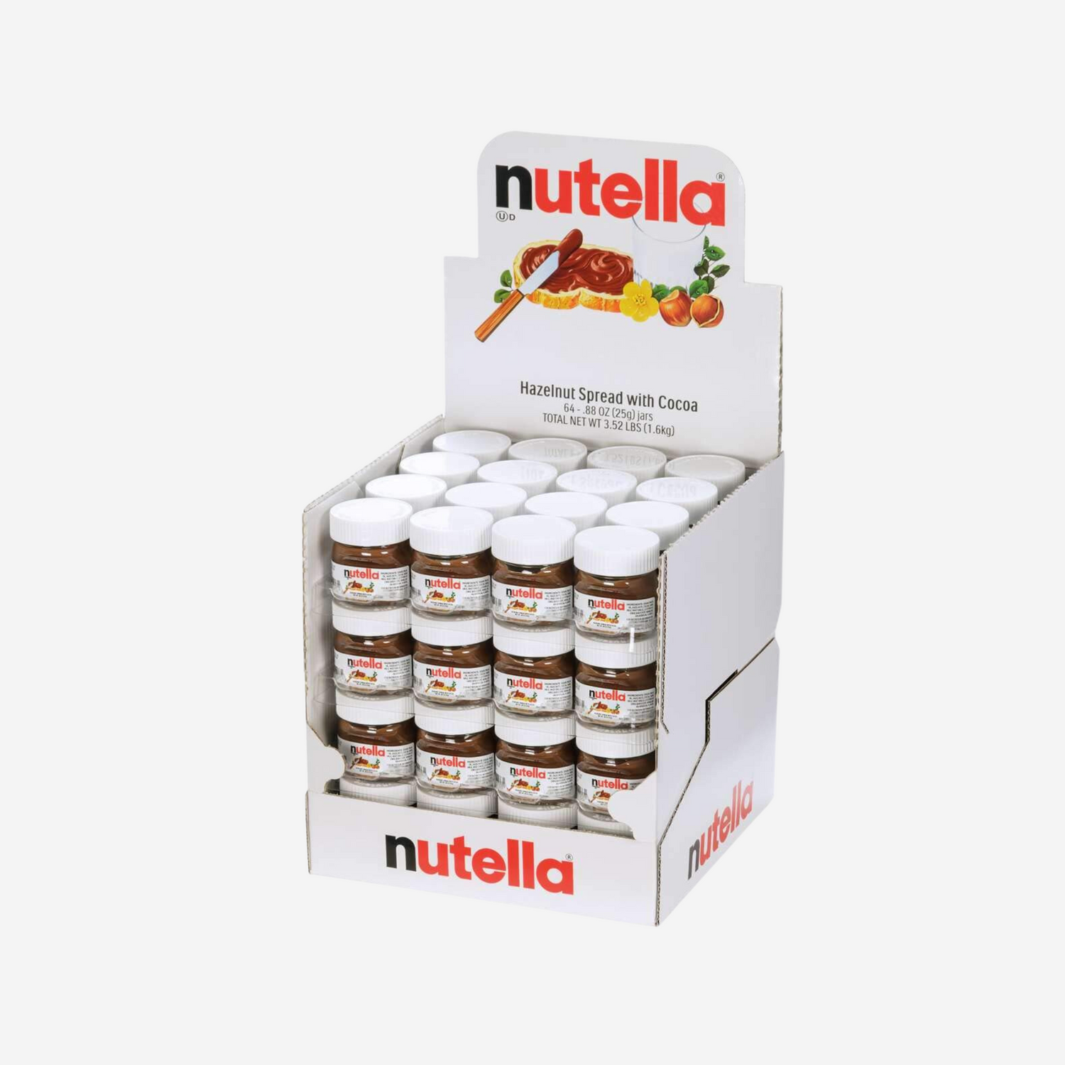 Nutella Hazelnut Spread with Cocoa Glass Jar.88 Ounce - 64 per case.