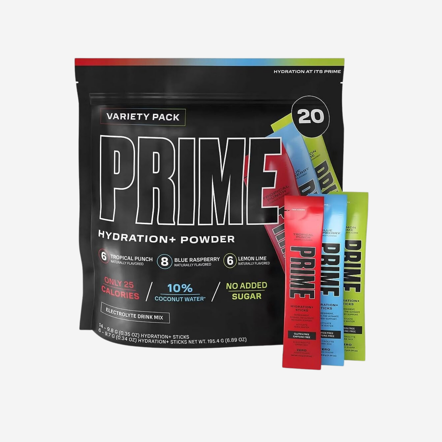 Prime Hydration + Electrolyte Drink Mix Sticks Glowberry