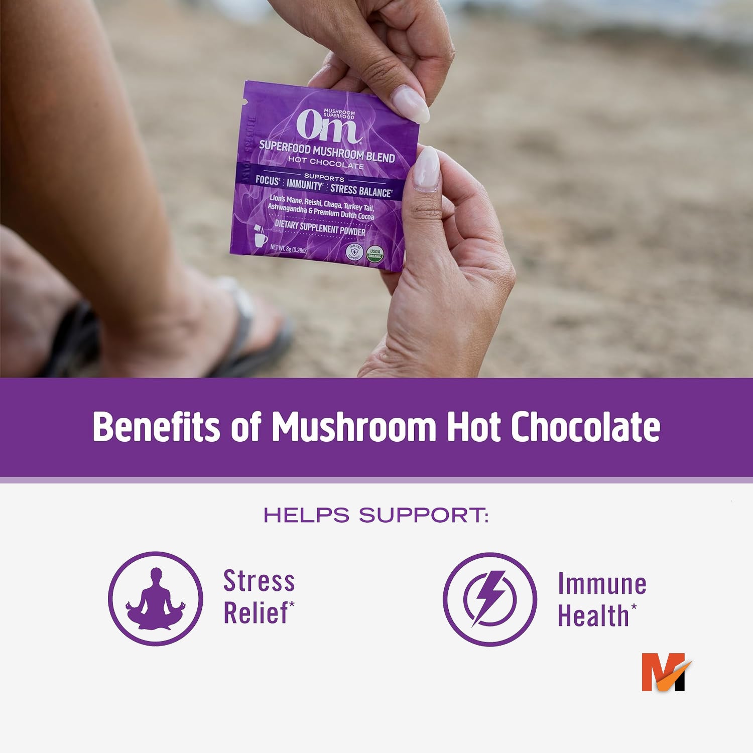 om superfood mushroom blend hot chocolate